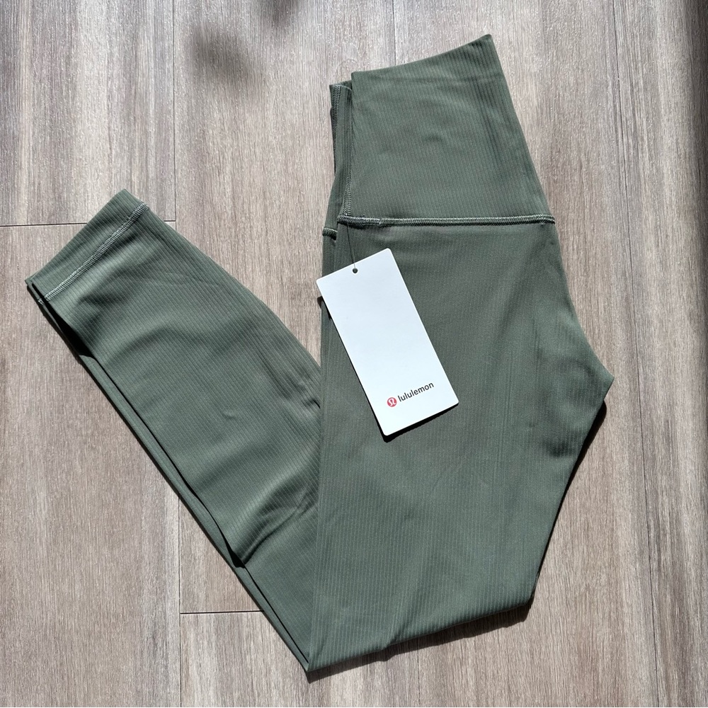 Lululemon Align Ribbed HR Pant 25" - Army Green
